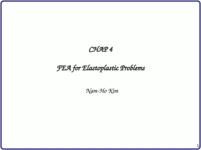 CHAP 4 FEA for  Elastoplastic