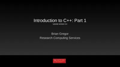 Introduction to C++: Part 1