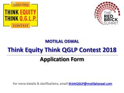 MOTILAL OSWAL Think  Equity Think QGLP