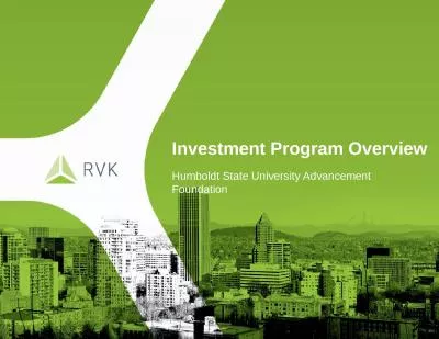 Investment Program Overview