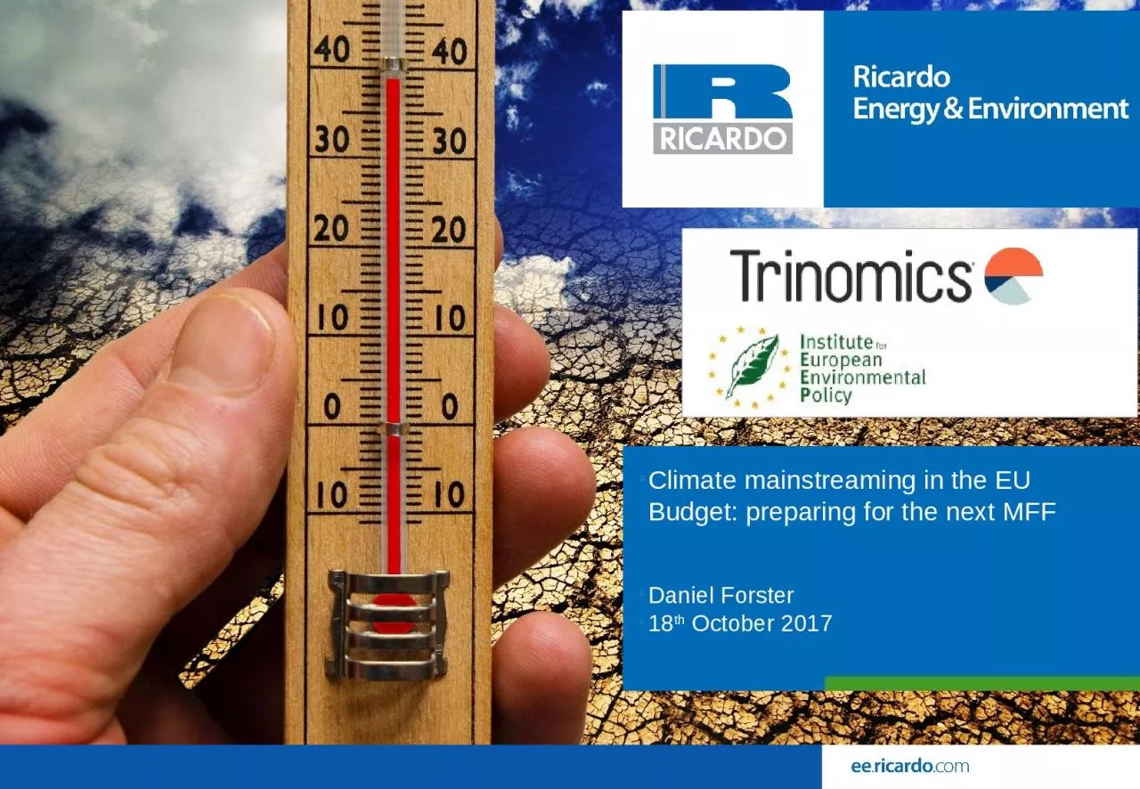 PPT-Climate mainstreaming in the EU Budget: preparing for the next