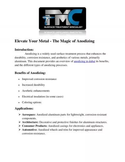Elevate Your Metal - The Magic of Anodizing