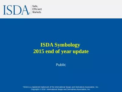 ISDA Symbology  2015 end of year update