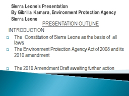Sierra Leone’s Presentation