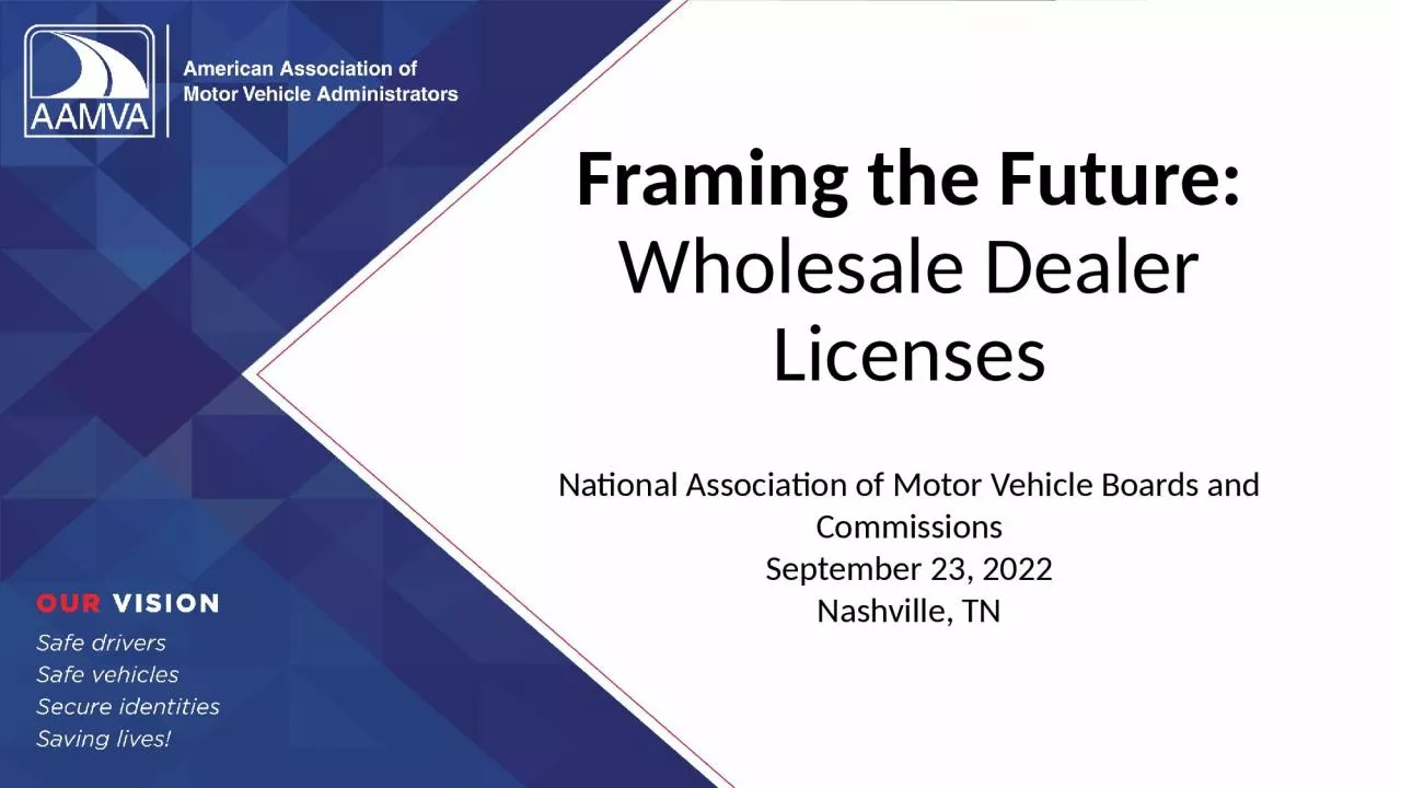 Framing the Future: Wholesale Dealer Licenses