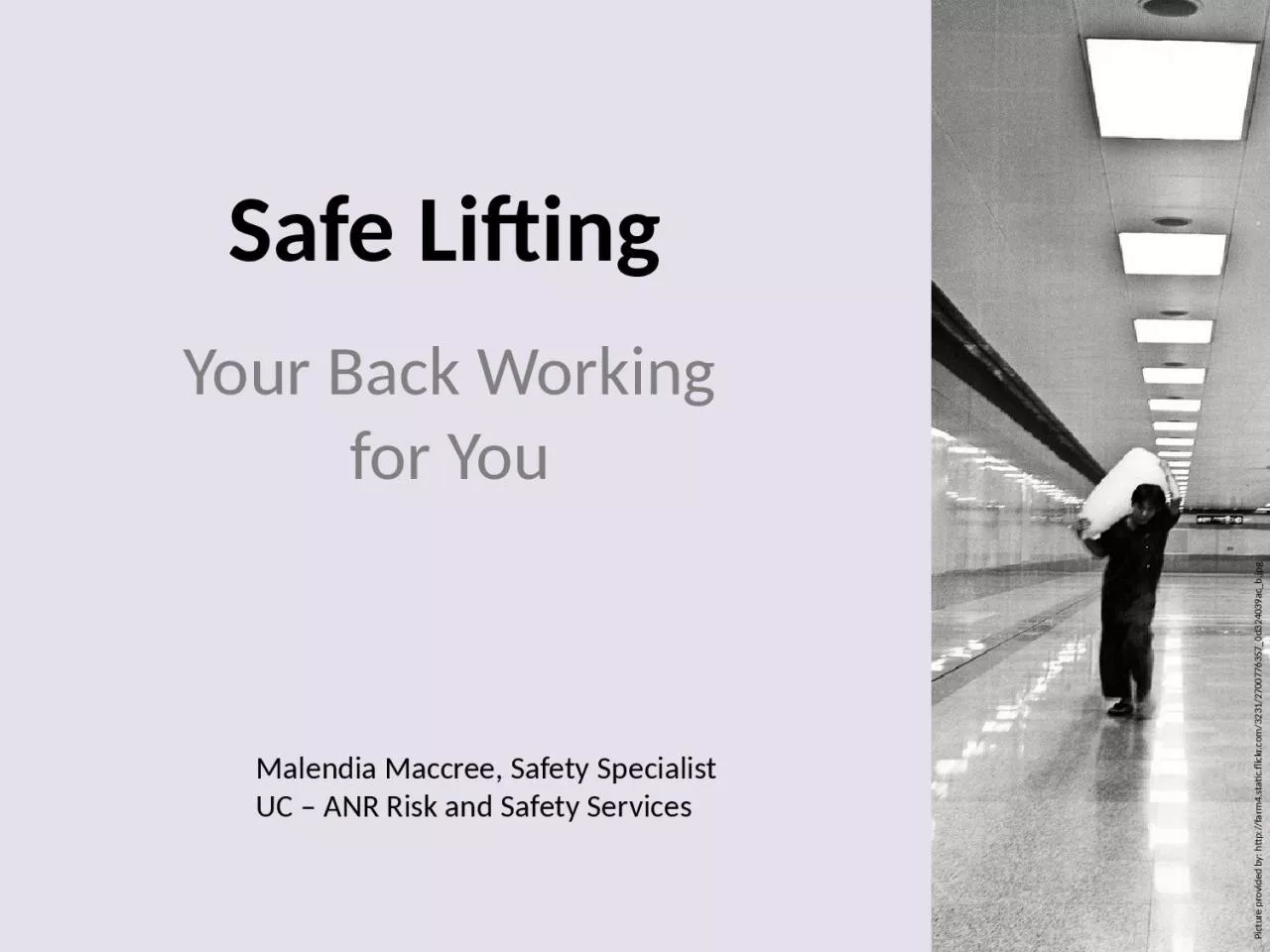 PPT-Safe Lifting Your Back Working for