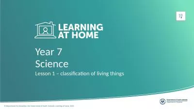 Year 7 Lesson 1 – classification of living things
