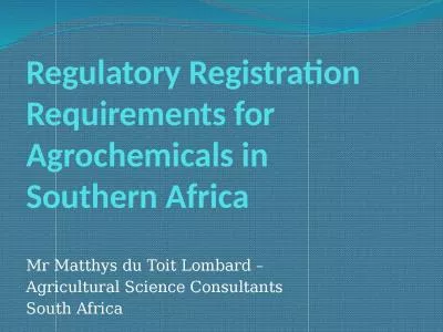 Regulatory Registration