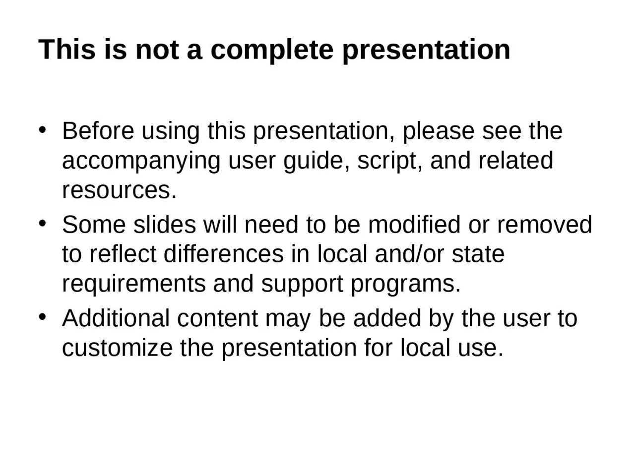 PPT-This is not a complete presentation