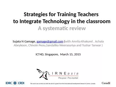 Strategies for Training Teachers