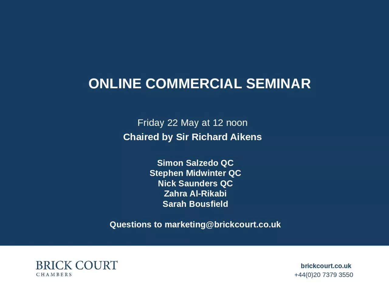Online commercial seminar