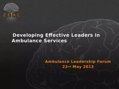 Developing Effective Leaders in Ambulance Services
