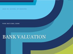 BANK VALUATION 2020 NC SCHOOL OF BANKING