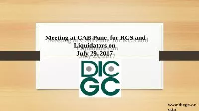 Meeting at CAB Pune  for RCS and Liquidators on