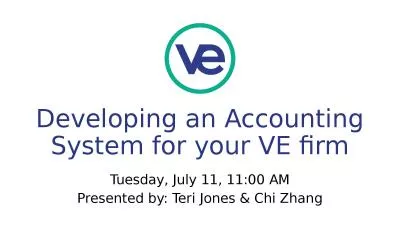 Developing an Accounting System for your VE firm