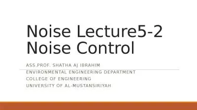 Noise Lecture5-2 Noise Control