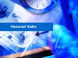 Financial Rules Reference documents