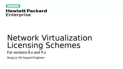 Network Virtualization Licensing Schemes