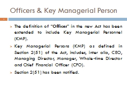 Officers & Key Managerial Person