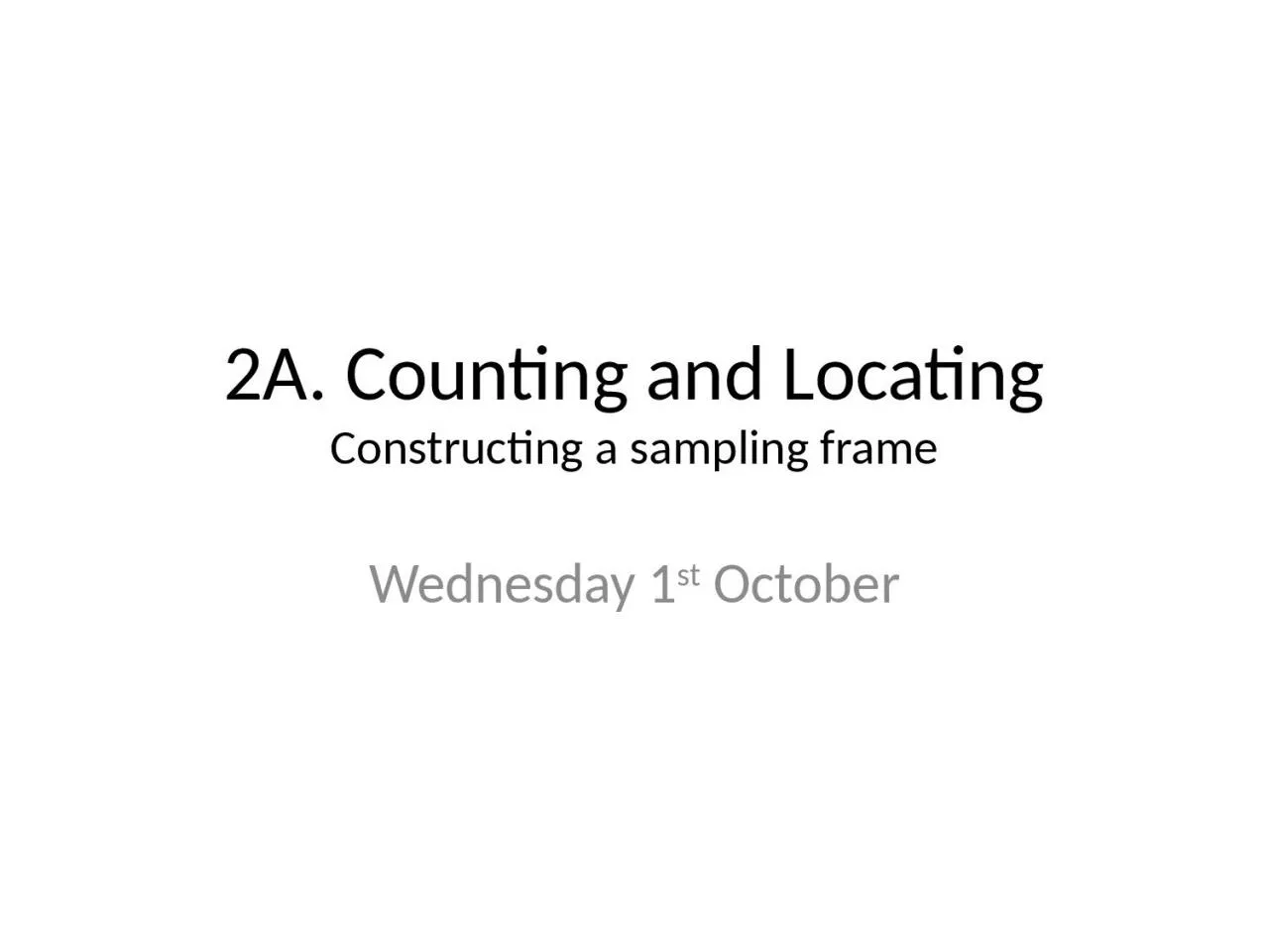 PPT-2A. Counting and Locating