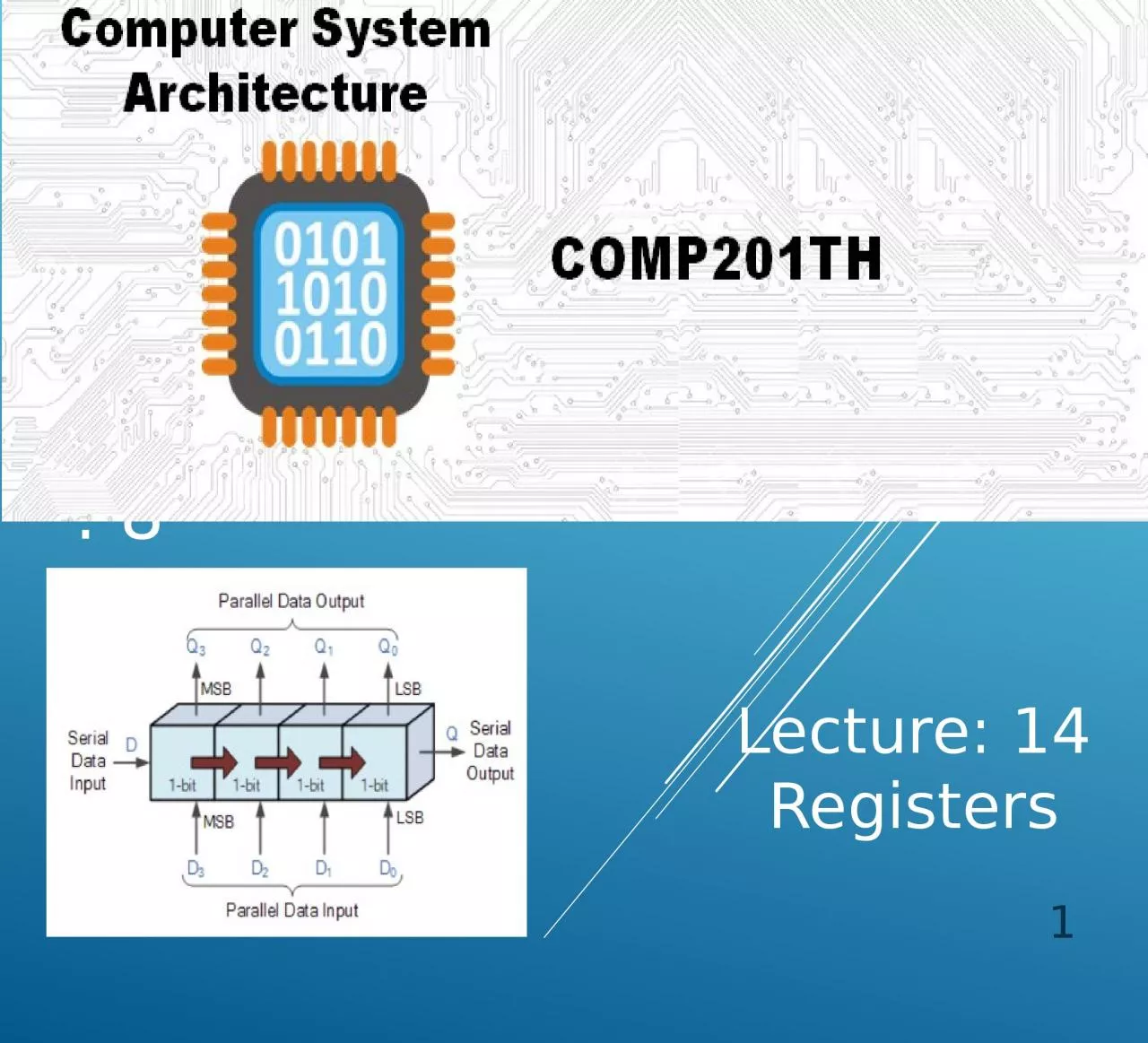 PPT-: 8 1 Lecture: 14 Registers