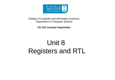 Unit 8  Registers and RTL