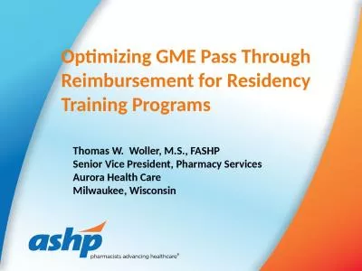 Optimizing GME Pass Through Reimbursement for Residency Training Programs