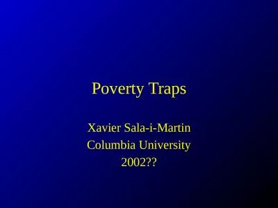 Poverty Traps Xavier Sala-