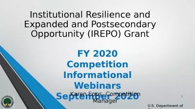 Institutional Resilience and Expanded and Postsecondary Opportunity (IREPO) Grant