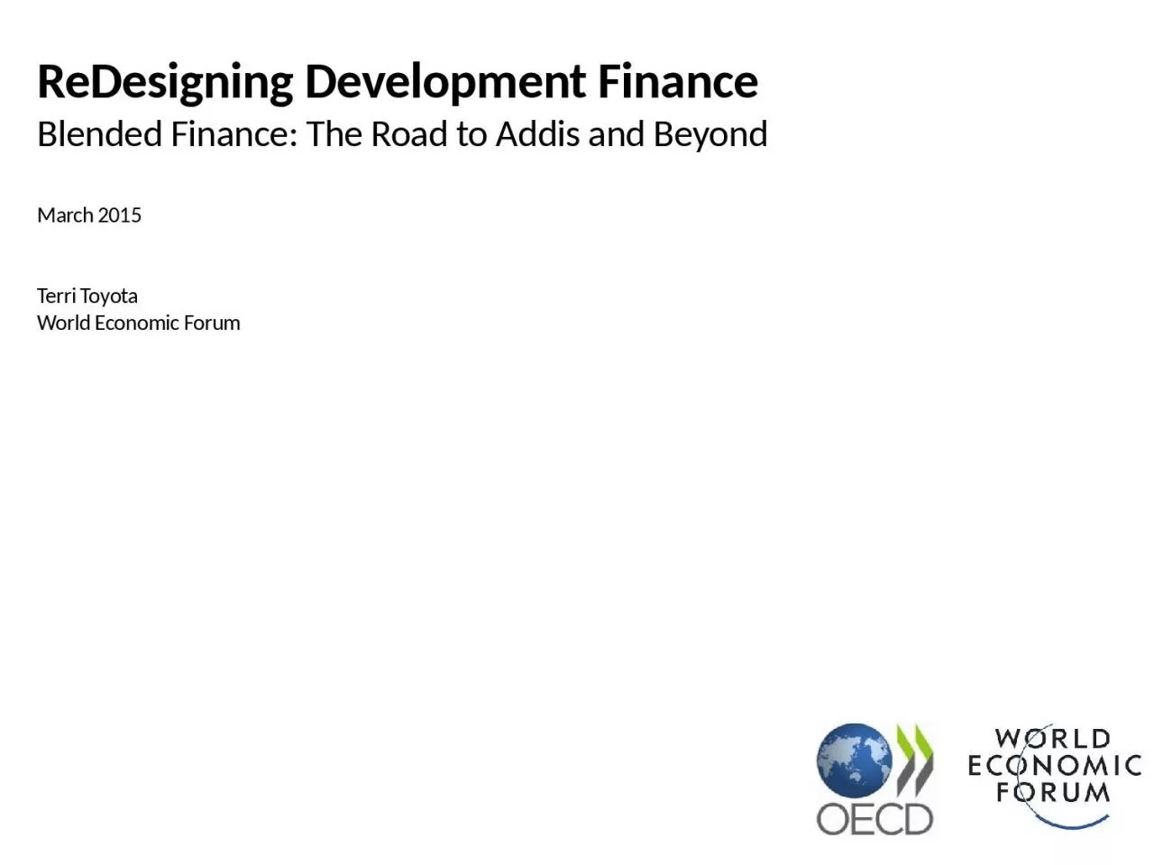 ReDesigning  Development Finance