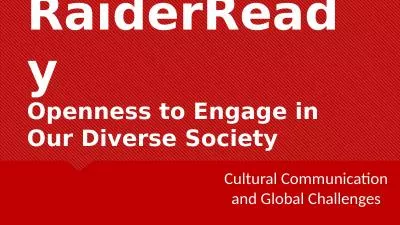 RaiderReady  Openness to Engage in Our Diverse Society