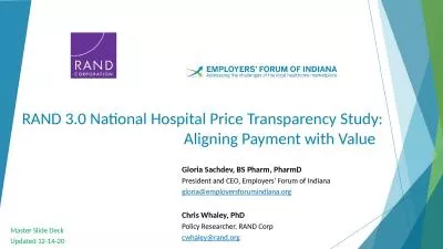 RAND 3.0 National Hospital Price Transparency Study: Aligning Payment with Value