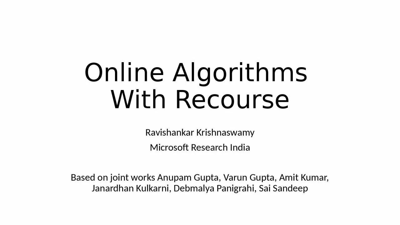 Online Algorithms  With Recourse