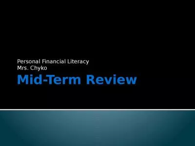 Mid-Term Review Personal Financial Literacy