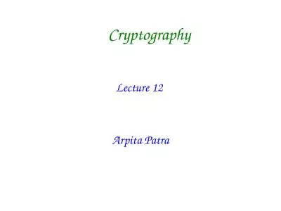 Cryptography Lecture 12