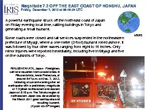 Magnitude 7.3 OFF THE EAST COAST OF HONSHU, JAPANFriday,  December 7,