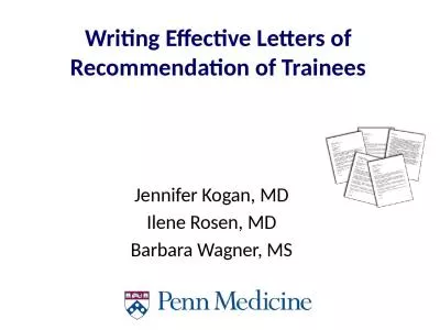 Writing Effective Letters of Recommendation of Trainees