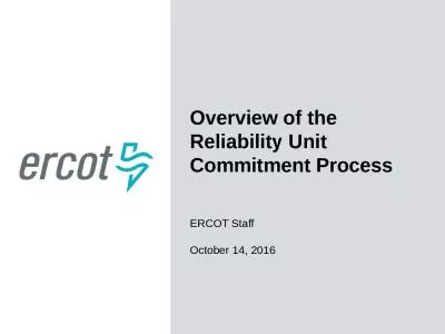 Overview of the Reliability Unit Commitment Process