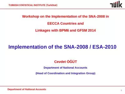 Workshop on the Implementation of the SNA-2008 in