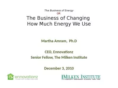 The Business of Energy OR