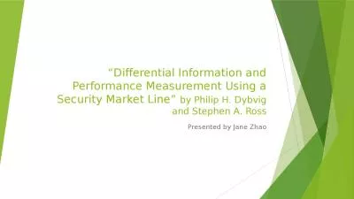 “Differential Information and Performance Measurement Using a Security Market Line”