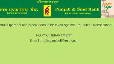 “ Modus Operandi and precautions to be taken against Fraudulent Transactions