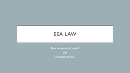 EEA  LAw Free movement of capital