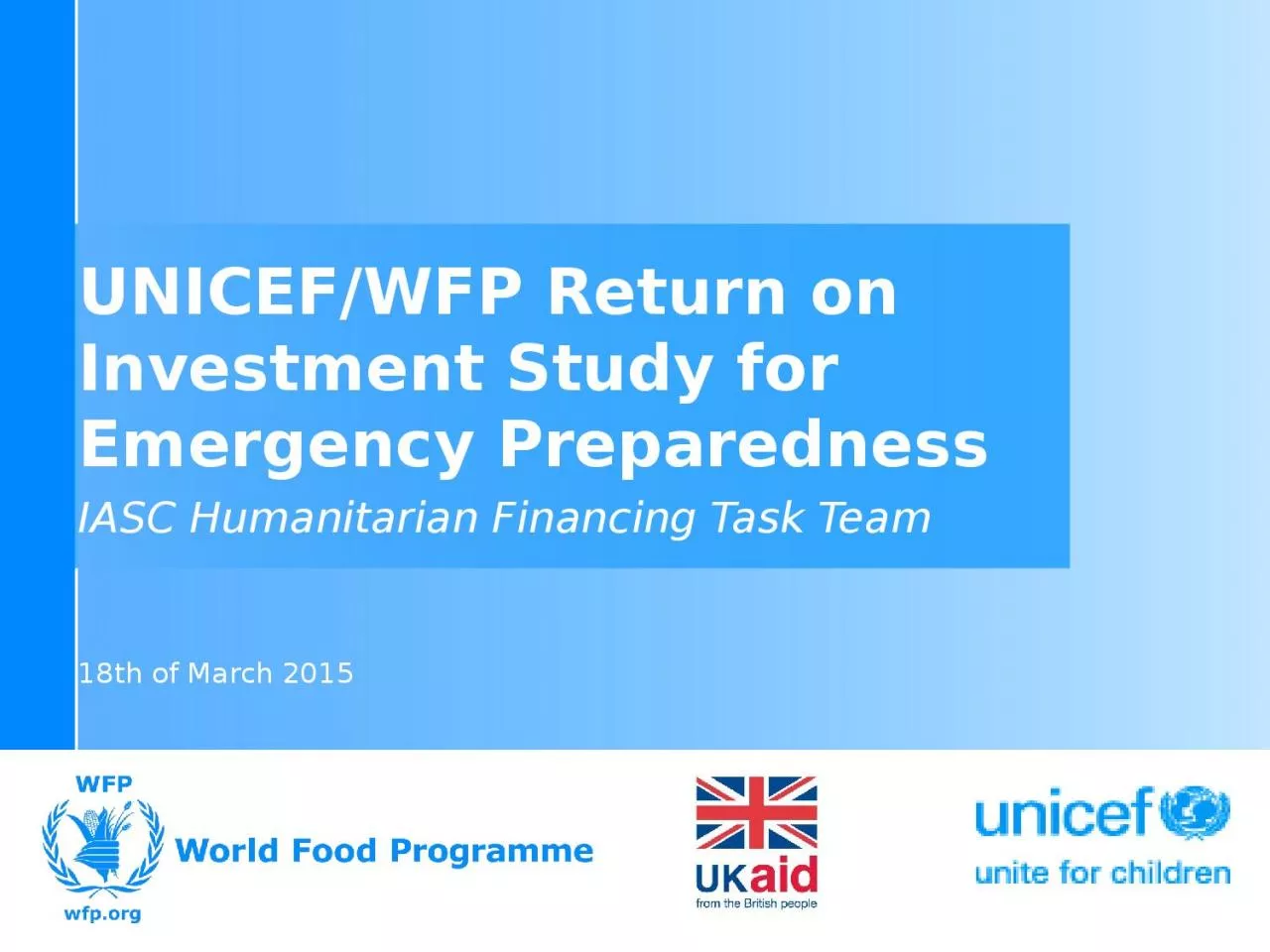 PPT-UNICEF/WFP Return on Investment