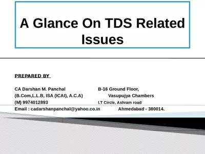 A Glance On TDS Related Issues