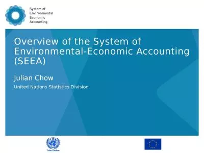 Overview of the System of Environmental-Economic Accounting (SEEA)