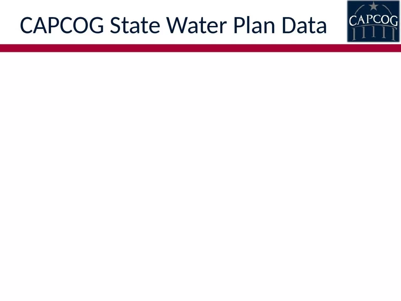 PPT-CAPCOG State Water Plan Data