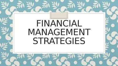 Financial Management Strategies