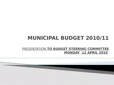 MUNICIPAL  BUDGET 2010/11