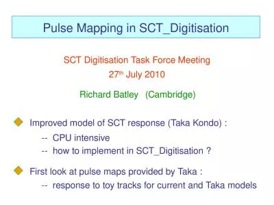 Pulse Mapping in  SCT_Digitisation